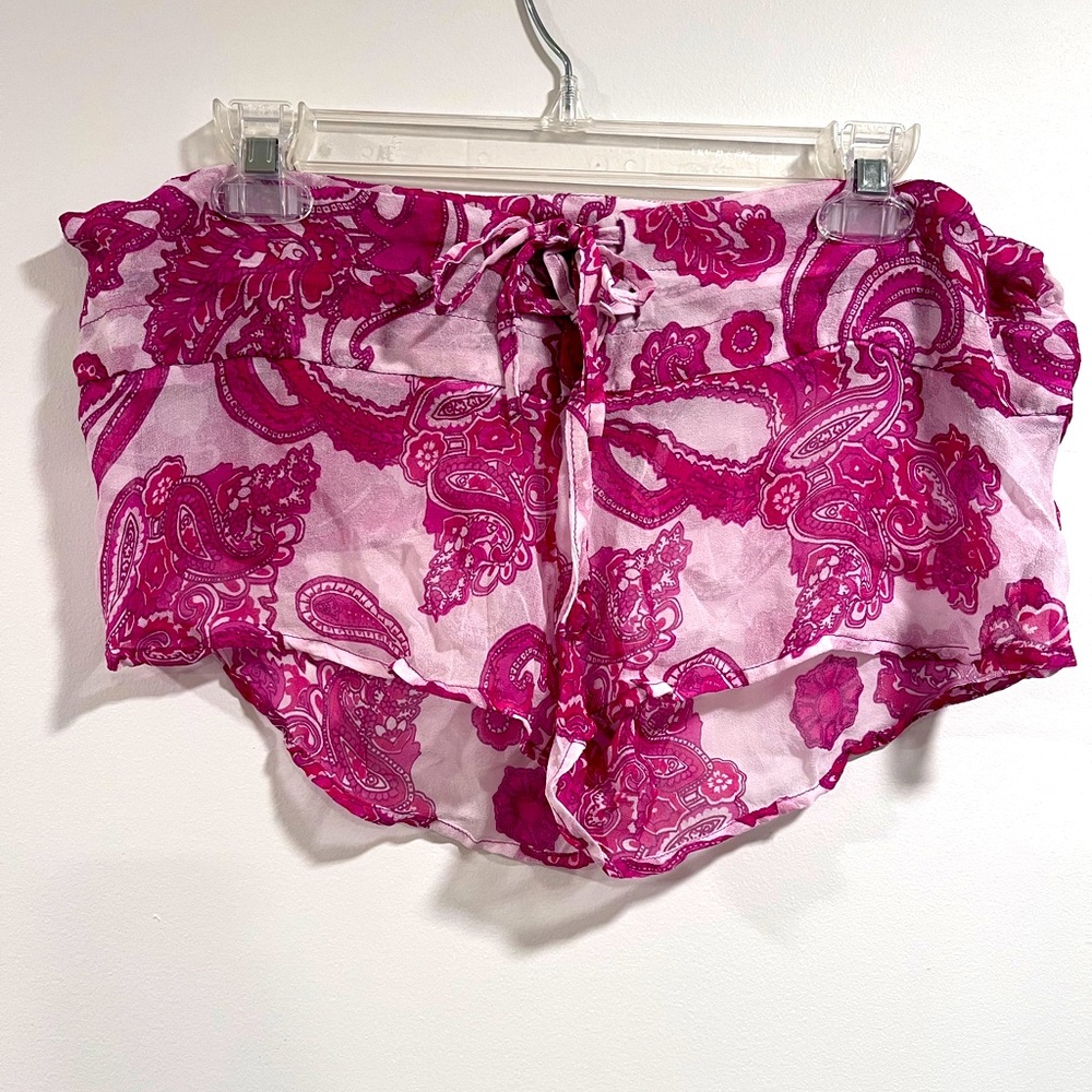 Mikoh Swimwear Coverup Sheer 100% Silk Shorts 2 Medium New Without Tags
